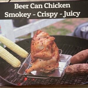 Beer Can Chicken Roasting Rack - Smokey Crispy Juicy